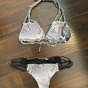 San Lorenzo Snakeskin Print Bikini Set